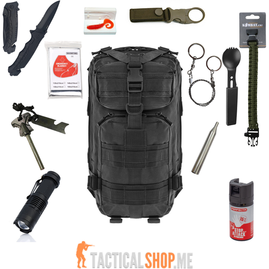 Badger Outdoor Recon 25 l Crni evakuacioni ruksak - sa opremom
