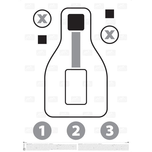 PXQT - PISTOL EXCERCISE/QUALIFICATION TARGET® - PAPIRNE METE- 100 KOMADA